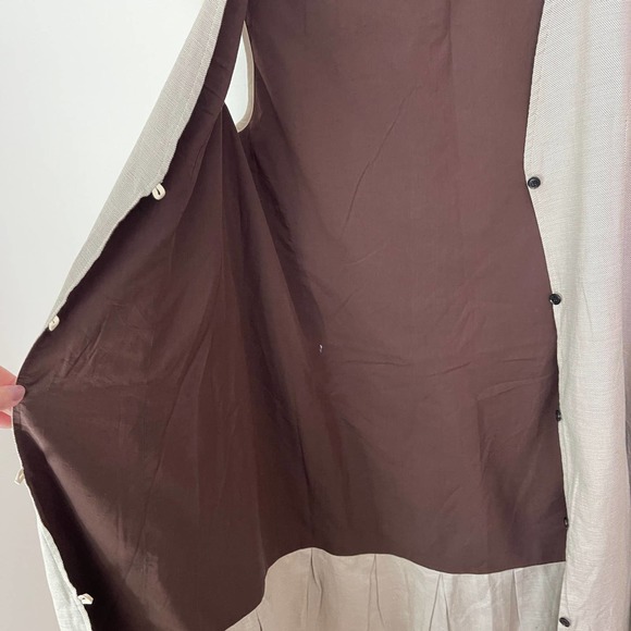 Billy Reid Button Down Dress Stone - 8 - Picture 4 of 5